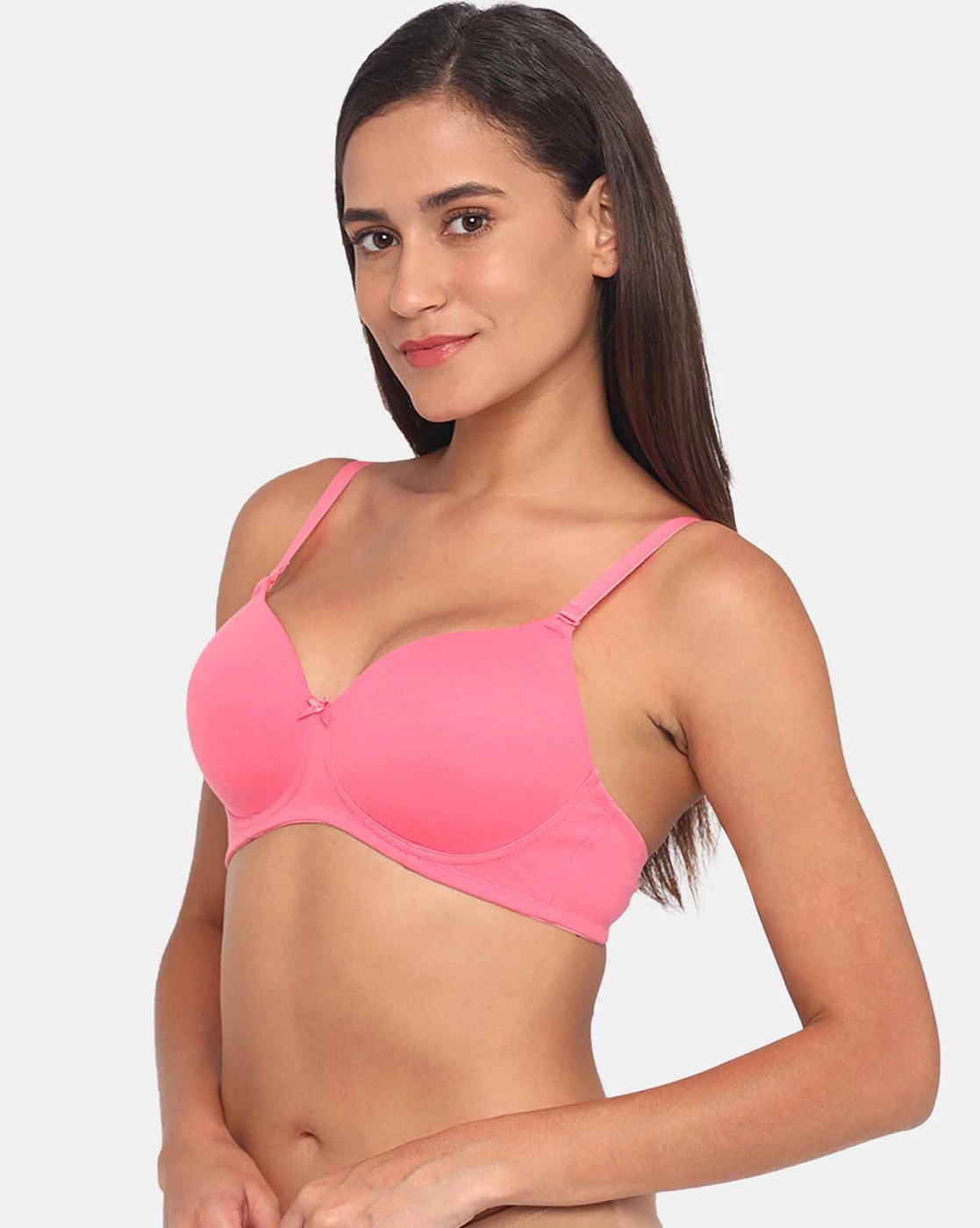 Lady Lyka Medium Coverage Lightly Padded Seamless Cotton T-Shirt Bra