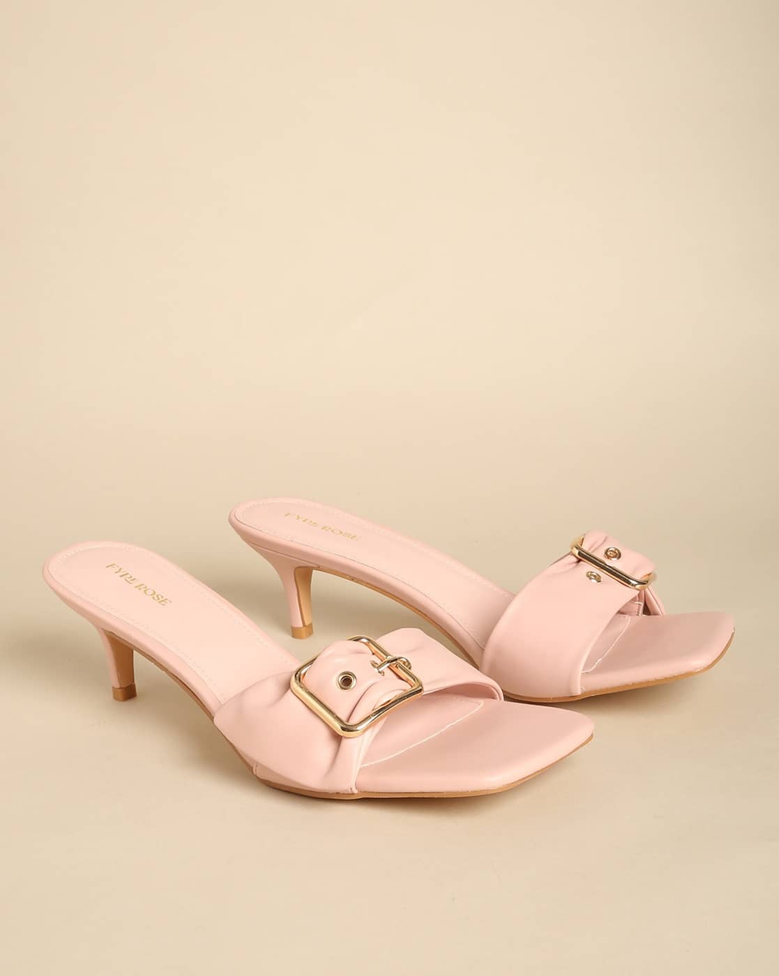 Kitten Heels with Buckle Accent