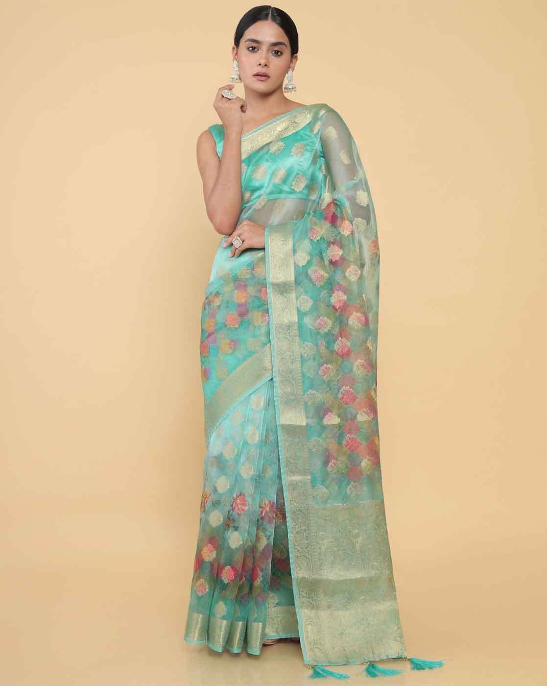 Buy Lemon Yellow Sarees for Women by DEEPAM Online | Ajio.com