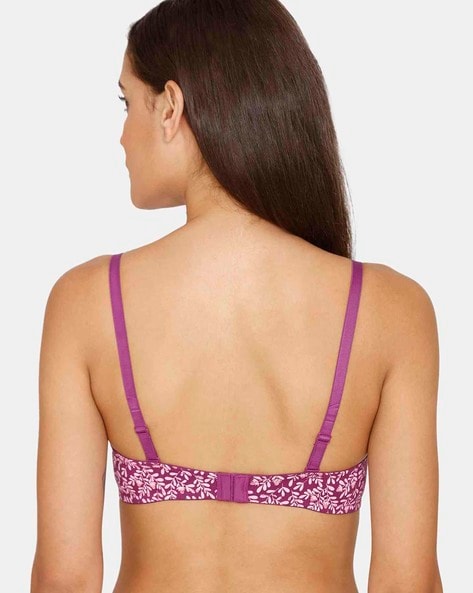 Buy Zivame Rosaline Padded Wired 3/4th Coverage T-Shirt Bra -Beetroot  Purple online