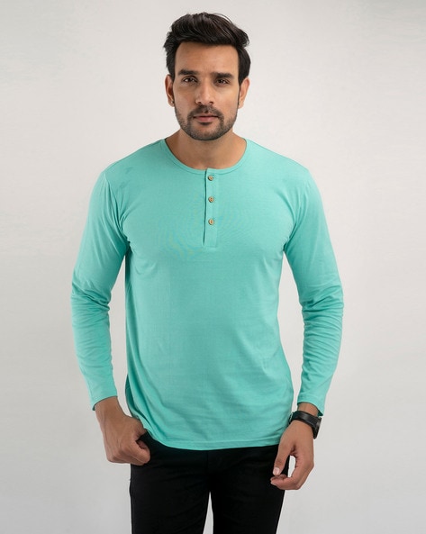 Regular Fit Henley-Neck T-shirt