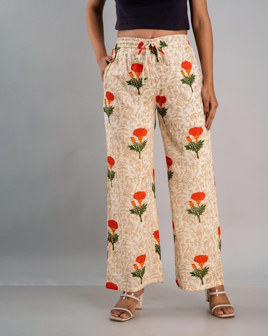 High Rise Floral Print Palazzo Wide Leg Pant | maurices