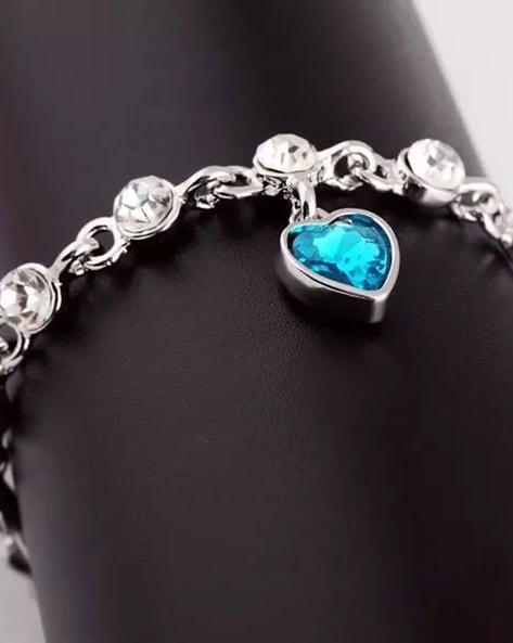 Buy Annie Haak Minu Pearl Silver Heart Charm Bracelet Online