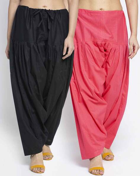 Pack of 2 Patiala Pants with Drawstring Waist Price in India