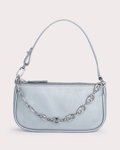 Buy By Far Rachel Flat Grain Mini Shoulder Bag with Chain Strap