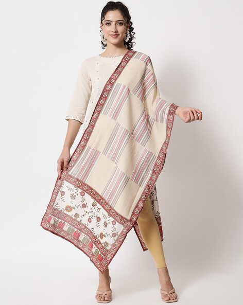 Geometric Print Chanderi Stole Price in India