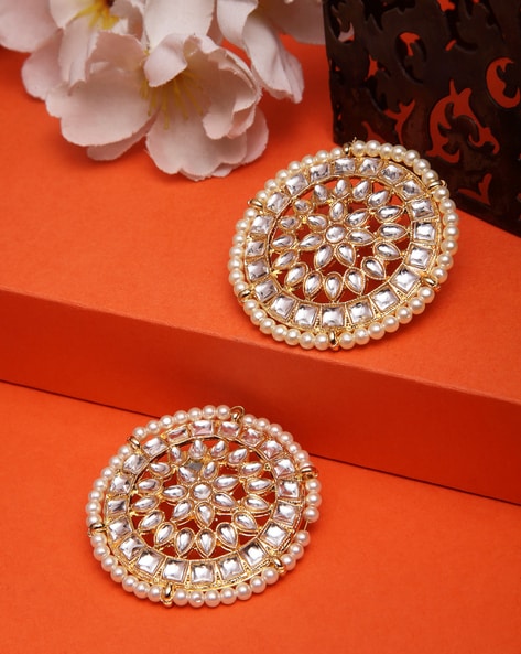 Chia Jewels Rubi Kairi Designed Moti Beaded Stud Earrings, Size: Free Size  at Rs 330/pair in Surat