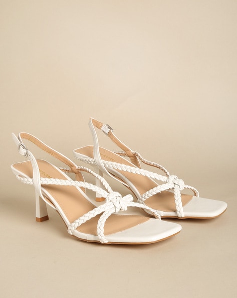NEW Manolo Blahnik Slides Kitten Heels Thong Sandals White Leather Strappy  41.5 | eBay
