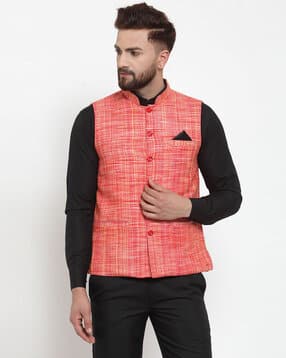 klotthe Checked Nehru Jacket-picture-18