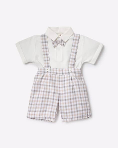 Buy Khaki Brown White Rompers Onesies for Infants by Toffy