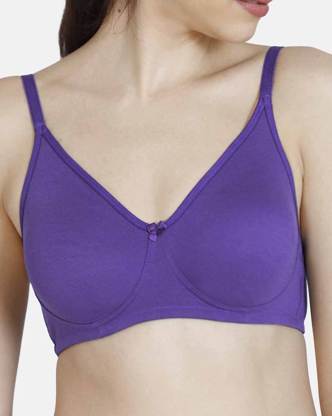 Dollar Missy Purple Cotton Seamless Bra