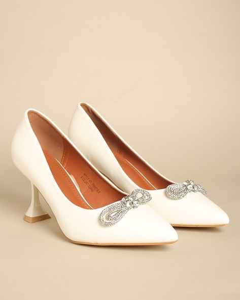 White bridal sandals hot sale