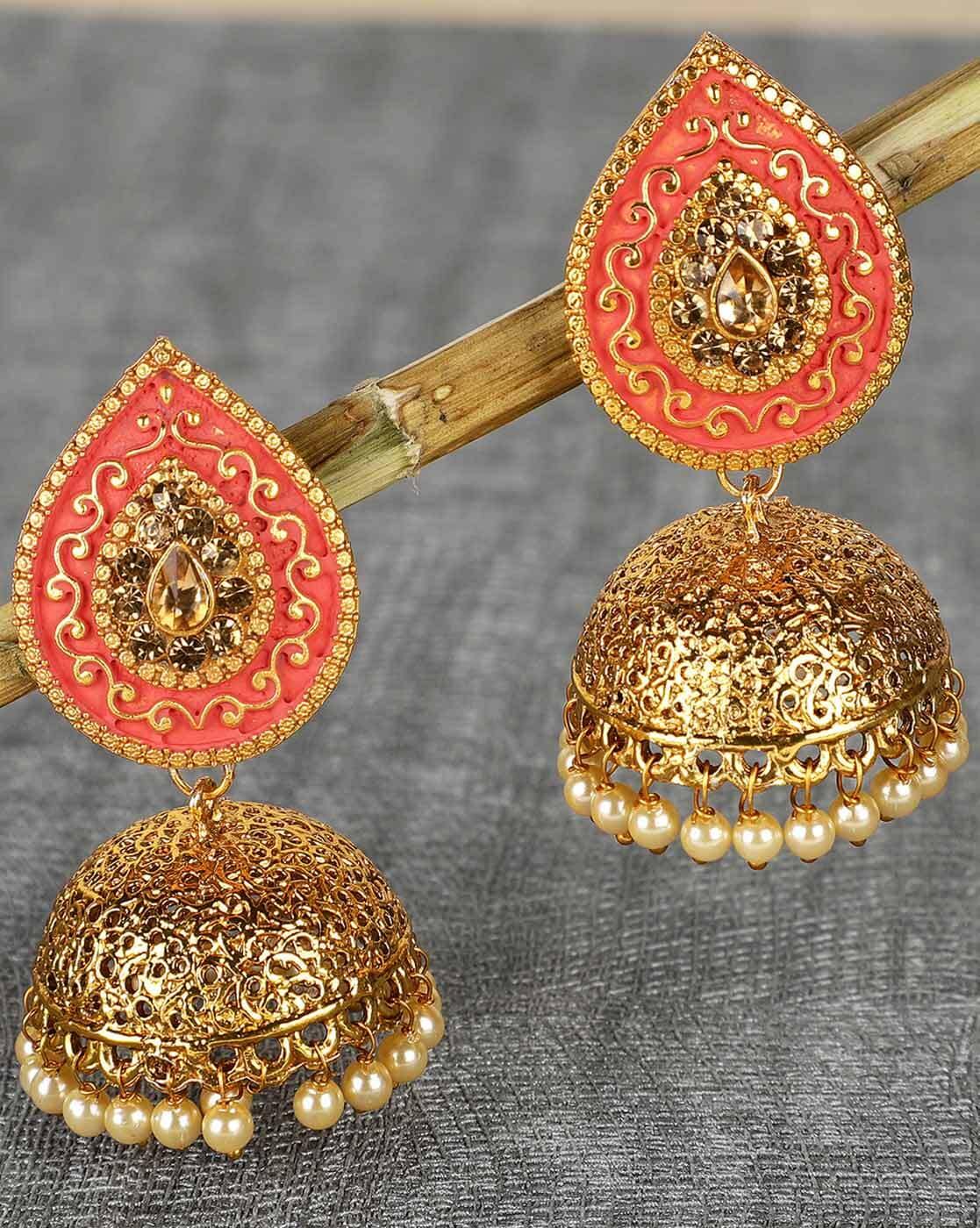 Buy Nityakshi Oxidized silver Big Mirror jhumka Earring for Women Online at  Best Prices in India - JioMart.