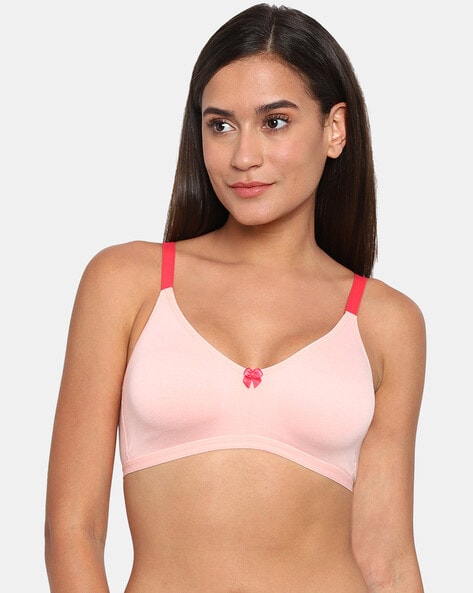 Buy Women's Zivame Pink Solid Basics Padded Wired 3/4th Coverage Multiway  Bra Online