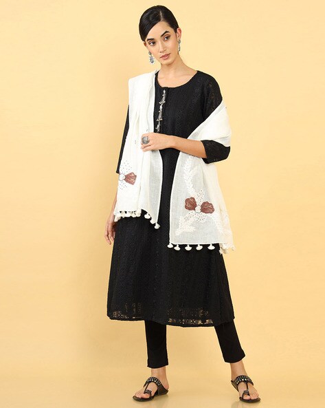 Embroidered Dupatta with Tassels Price in India