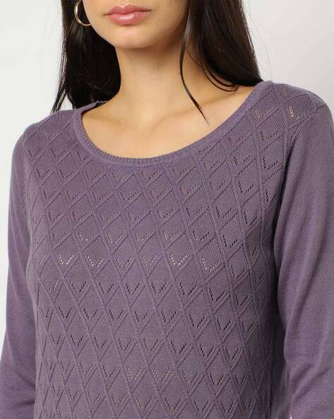 Pointelle Knit Sweater - Infashion