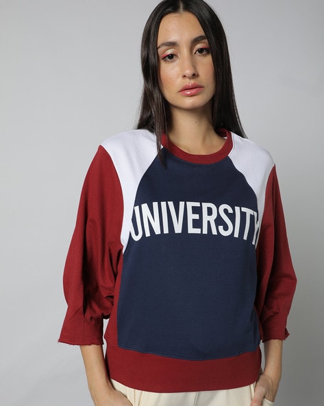 Pull&Bear raglan sweatshirt in navy