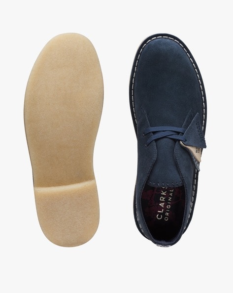 Clarks navy blue boots best sale