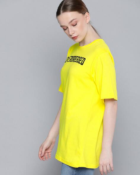Buy Lemon Yellow Tops u0026 Tshirts for Women by DILLINGER Online | Ajio.com