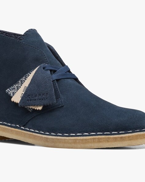 Mens blue suede store desert boots