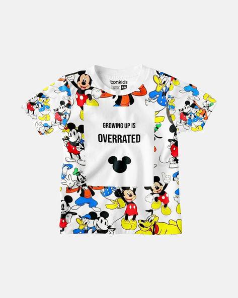 Mickey Mouse Print Crew-Neck T-Shirt