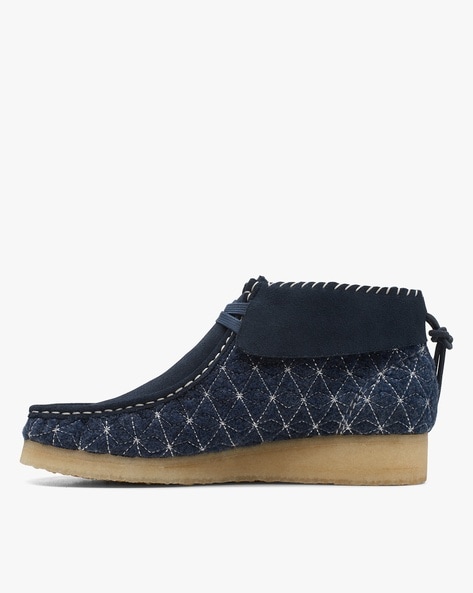 Clarks navy outlet boots