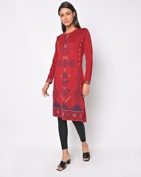 keiko Intarsia-Knit Crew-Neck Sweater Kurta-picture-25