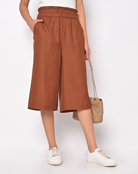 Soft Cotton Solid Color Pant  Chocolate Brown  VEDANA