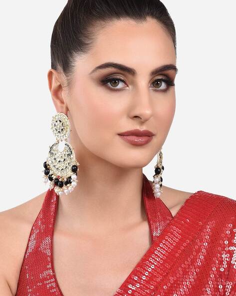 Buy online Silver Brass Jhumka Earring from Imitation Jewellery for Women  by Saraf Rs Jewellery for ₹529 at 71% off | 2024 Limeroad.com