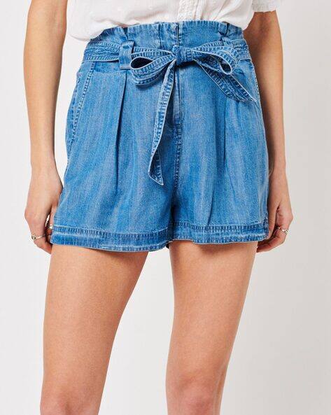 SUPERDRY Vintage Paper Bag Shorts with Waist Tie-Up