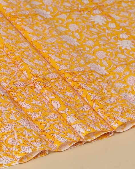 Handblock Sanganeri Print Cotton Unstitched Dress Material Price in India