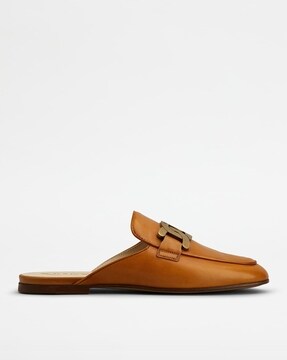 brown loafer mules