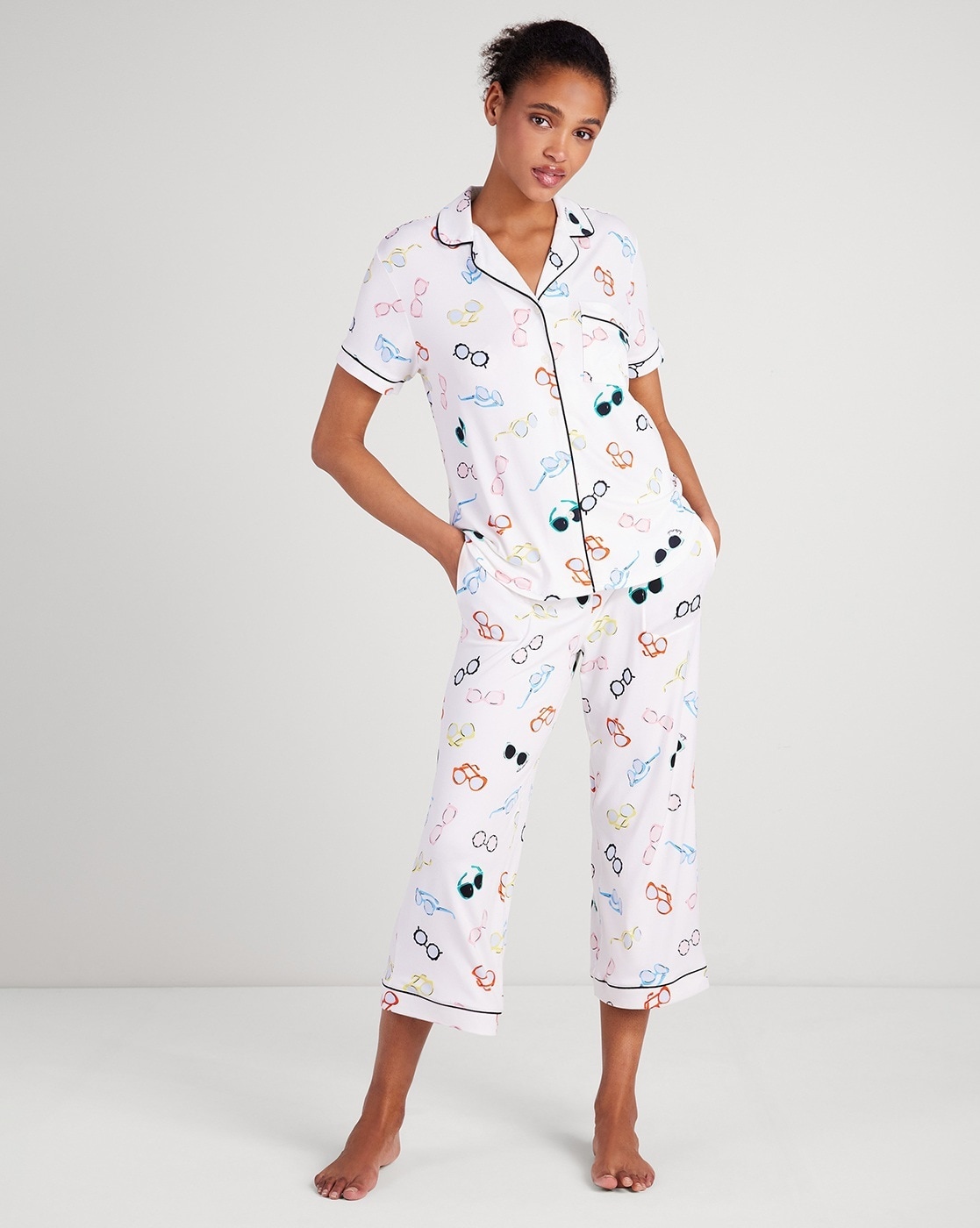 Buy KATE SPADE Surf Shack Short Pajama Set | White Color Women | AJIO LUXE