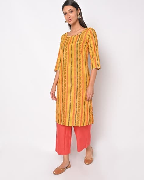 AURELIA Floral Print Straight Kurta Set