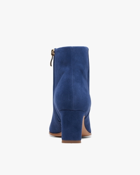 Clarks blue suede ankle boots best sale