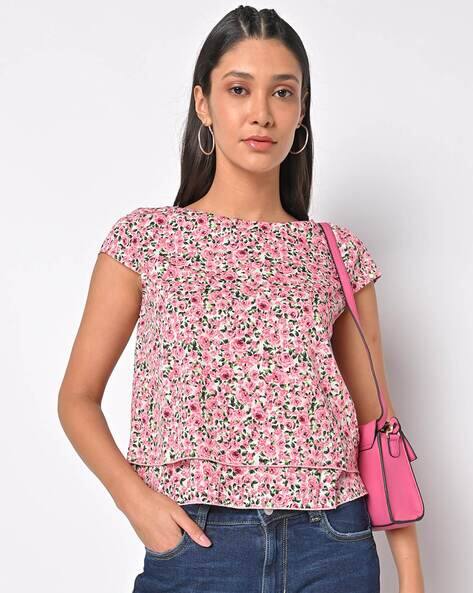 ISCENERY BY VERO MODA Floral Print Round-Neck Top