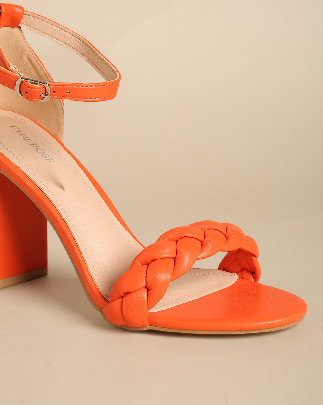 Buy Orange Heeled Sandals for Women by BAMBI Online | Ajio.com