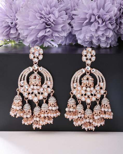 Buy Zaveri Pearls Cubiz Zirconia Studded Embellished With Chain  Contemporary Dangle Earring-ZPFK8209 Online at Low Prices in India -  Paytmmall.com