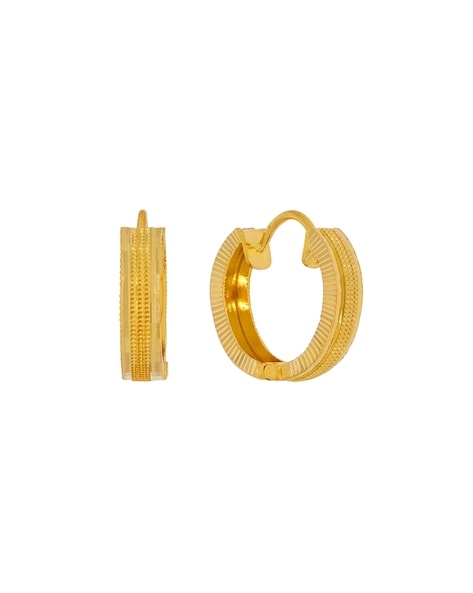 V Shape Gold Hoop Earrings - WHP Jewellers