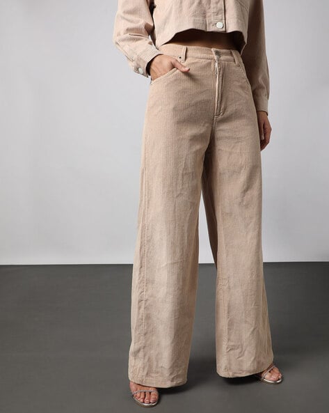 Buy Coffee Brown Trousers & Pants for Women by LABEL RITU KUMAR Online |  Ajio.com