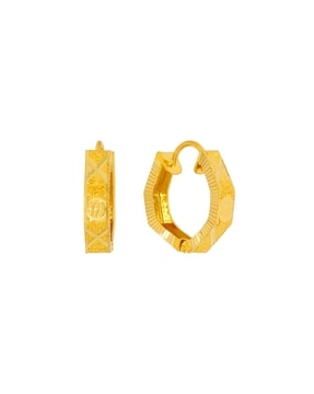 V Shape Gold Hoop Earrings - WHP Jewellers