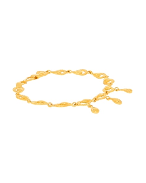 21 karat gold bracelet, weight 9.71 grams - زمرد ذهب و الماس