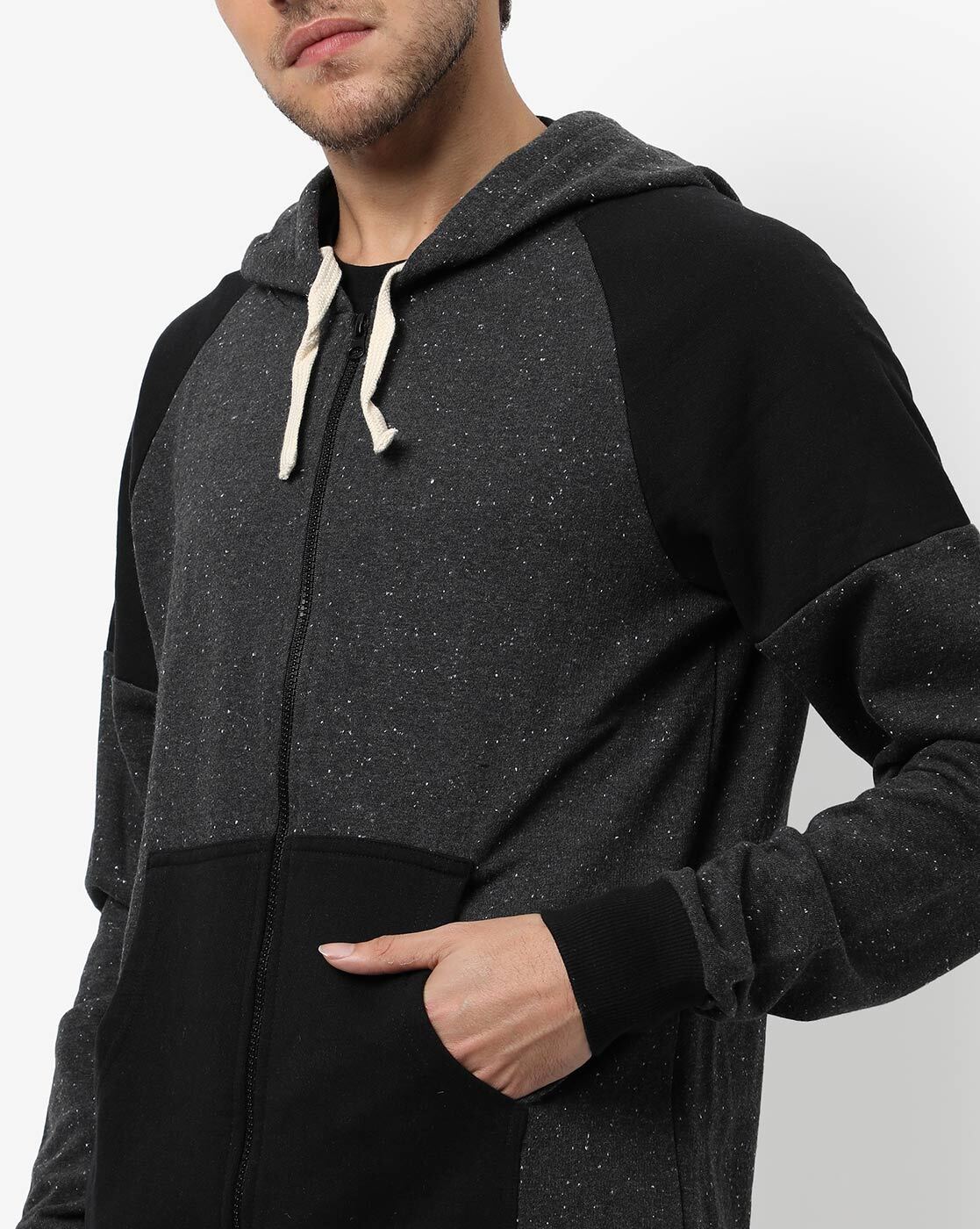 Buy Black & grey Sweatshirt & Hoodies for Men by Campus Sutra Online