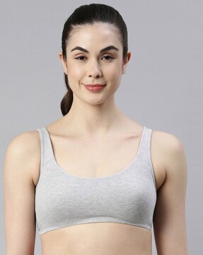 Buy Enamor Womens Sb06 Non-padded, Wirefree & High Coverage Low Impact Sports  Bra-marble Flake online