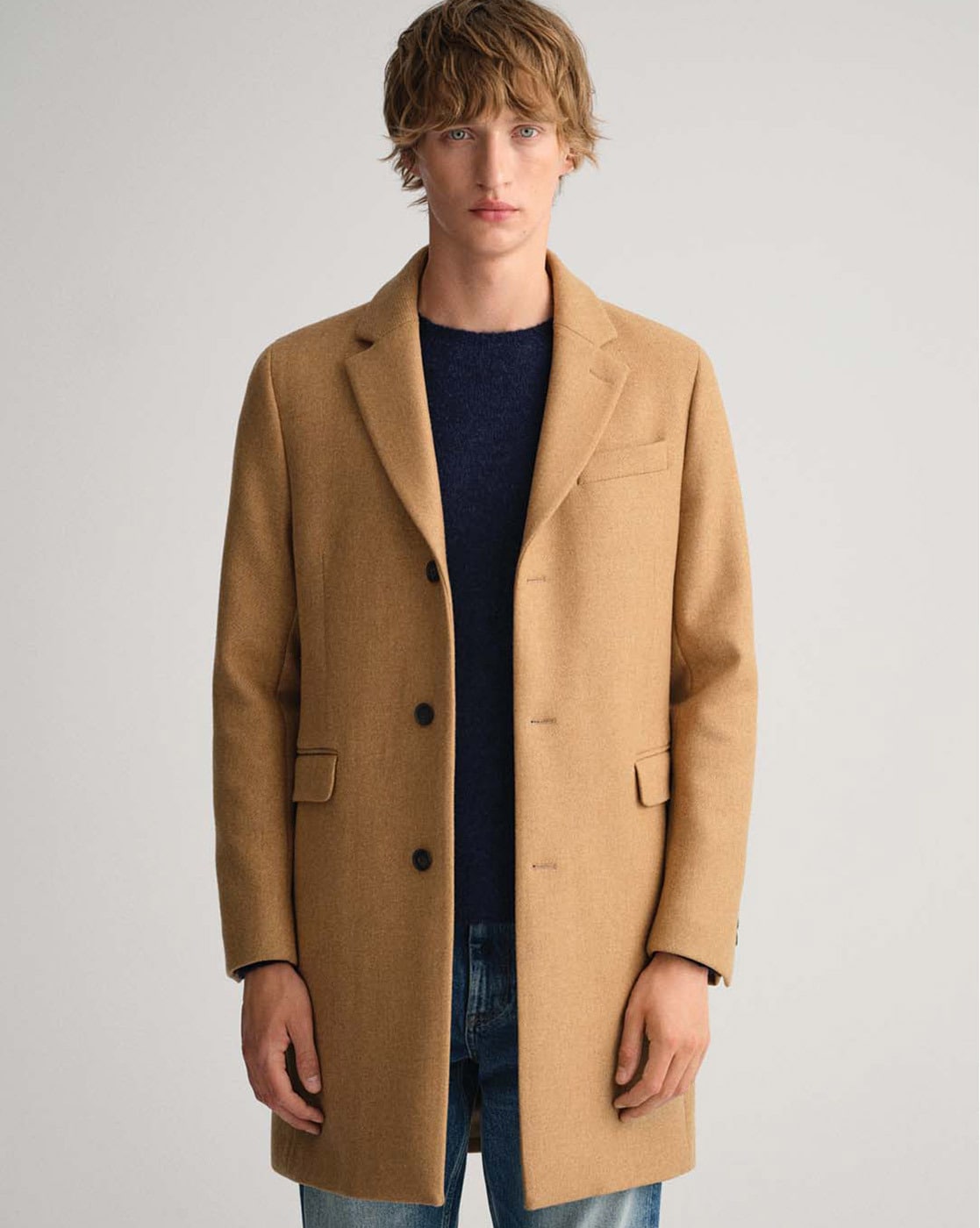 Khaki long deals coat mens