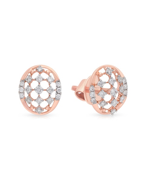 Rose gold diamond hot sale earrings studs