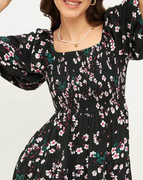 Floral Print Fit & Flare Dress