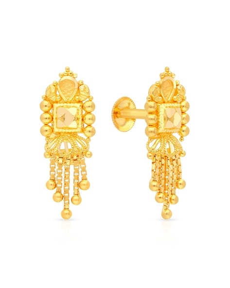 Malabar Gold & Diamonds 22 Kt (916) Purity Yellow Gold Earring  Stgedzrurgz450 For Women : Amazon.in: Fashion