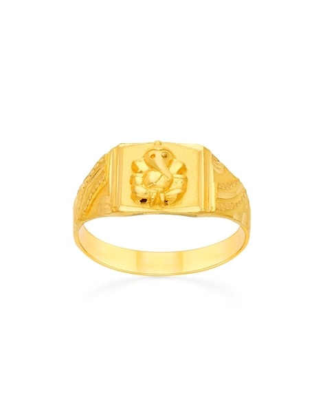 Manufacturer of 916 gold lord ganesh design men's ring mgr166 | Jewelxy -  177949