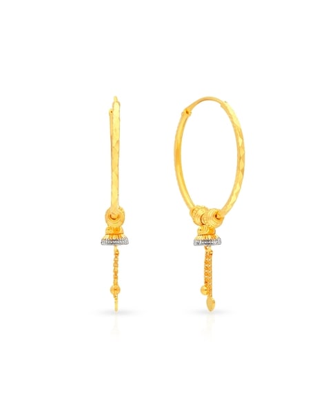 Malabar Gold and Diamonds 22 KT (916) purity Yellow Gold Malabar Gold  Earring SSNOEG156_Y for Women : Amazon.in: Fashion